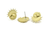 Brass Eye Earring, 4 Raw Brass Eye Stud Earrings (19x18x1mm) N1323