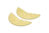 Brass Moon Blank, 12 Textured Raw Brass Moon Stamping Blanks (31x11x0.80mm) M197