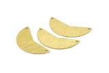 Brass Moon Charm, 12 Textured Raw Brass Moon Charms With 2 Holes, Blanks (31x11x0.80mm) M200
