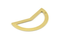 Brass Moon Charm, 10 Raw Brass Moon Charms With 1 Hole, Blanks (38x18x0.80mm) M227