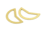 Brass Moon Blank, 10 Textured Raw Brass Moon Stamping Blanks (38x18x0.80mm) M231