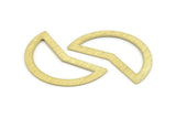 Brass Moon Blank, 10 Textured Raw Brass Moon Stamping Blanks (38x18x0.80mm) M231