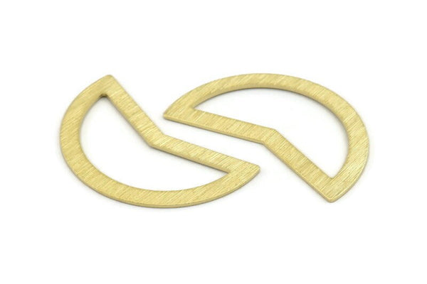 Brass Moon Blank, 10 Textured Raw Brass Moon Stamping Blanks (38x18x0.80mm) M231