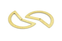 Brass Moon Charm, 10 Textured Raw Brass Moon Charms With 1 Hole, Blanks (38x18x0.80mm) M232