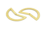 Brass Moon Charm, 10 Textured Raw Brass Moon Charms With 1 Hole, Blanks (38x18x0.80mm) M232