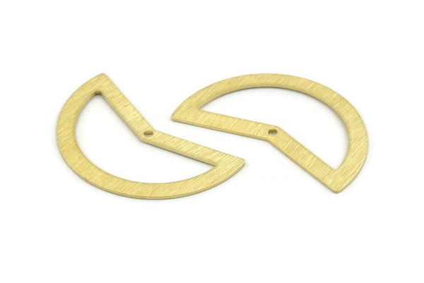 Brass Moon Charm, 10 Textured Raw Brass Moon Charms With 1 Hole, Blanks (38x18x0.80mm) M232