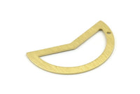 Brass Moon Charm, 10 Textured Raw Brass Moon Charms With 1 Hole, Blanks (38x18x0.80mm) M233