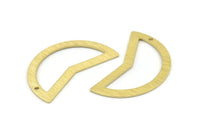 Brass Moon Charm, 10 Textured Raw Brass Moon Charms With 1 Hole, Blanks (38x18x0.80mm) M233