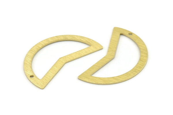 Brass Moon Charm, 10 Textured Raw Brass Moon Charms With 1 Hole, Blanks (38x18x0.80mm) M233