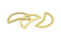 Brass Moon Charm, 10 Textured Raw Brass Moon Charms With 1 Hole, Blanks (38x18x0.80mm) M233