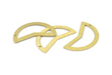 Brass Moon Charm, 10 Textured Raw Brass Moon Charms With 1 Hole, Blanks (38x18x0.80mm) M233