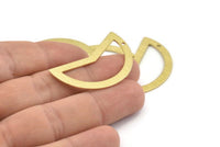 Brass Moon Charm, 10 Textured Raw Brass Moon Charms With 1 Hole, Blanks (38x18x0.80mm) M233