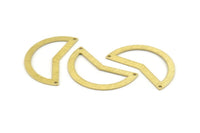 Brass Moon Charm, 10 Textured Raw Brass Moon Charms With 2 Holes, Blanks (38x18x0.80mm) M235
