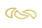 Brass Moon Charm, 10 Textured Raw Brass Moon Charms With 2 Holes, Blanks (38x18x0.80mm) M235