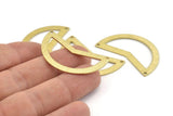 Brass Moon Charm, 10 Textured Raw Brass Moon Charms With 2 Holes, Blanks (38x18x0.80mm) M235