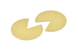 Brass Circle Blank, 4 Raw Brass Pizza Slice Blanks, Findings (37x34x0.80mm) M210