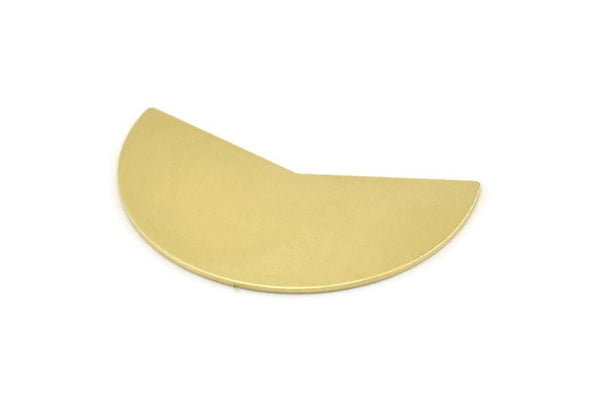 Brass Moon Blank, 6 Raw Brass Moon Stamping Blanks (38x18x0.80mm) M237