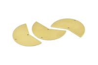 Brass Moon Charm, 6 Raw Brass Moon Charms With 2 Holes, Blanks (38x18x0.80mm) M239
