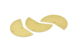 Brass Moon Charm, 6 Raw Brass Moon Charms With 2 Holes, Blanks (38x18x0.80mm) M239
