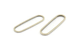 Silver Oval Charm, 50 Antique Silver Plated Brass Oval Rings, Connectors (25x7x0.80mm) BS 1732 H1199