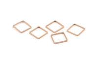 Rose Gold Square Charm, 25 Rose Gold Brass Square Connectors (10x0.80mm) Bs-1116