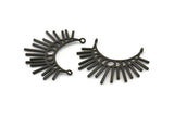 Moon Phases Pendant, 2 Oxidized Black Brass Crescent Pendants With 2 Loops, Earring Findings (39x18x1mm) N0950 S425
