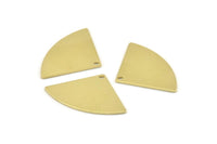 Brass Triangle Charm, 10 Raw Brass Fan Charms With 1 Hole, Stamping Blanks, Findings (30x19x0.80mm) M219