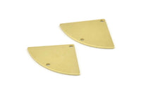 Brass Triangle Charm, 10 Raw Brass Fan Charms With 2 Holes, Connectors, Findings (30x19x0.80mm) M221