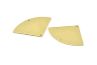 Brass Triangle Charm, 6 Raw Brass Fan Charms With 2 Holes, Connectors, Findings (40x28x0.80mm) M216