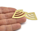 Brass Triangle Blank, 10 Raw Brass Fan Stamping Blanks, Findings (40x28x0.80mm) M203