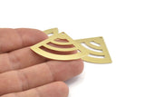Brass Triangle Charm, 10 Raw Brass Fan Charms With 1 Hole, Stamping Blanks, Findings (40x28x0.80mm) M204