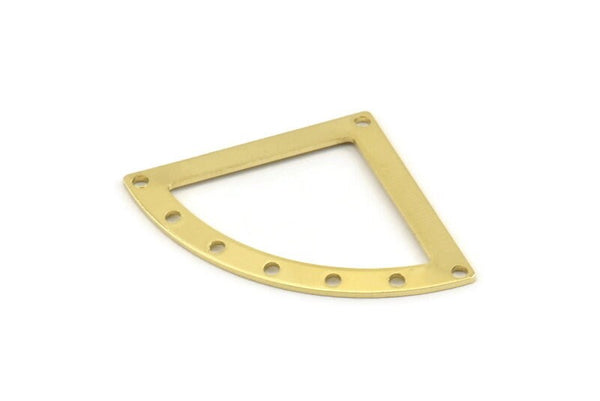 Brass Triangle Charm, 12 Raw Brass Fan Charms With 8 Holes, Stamping Blanks, Findings (40x28x0.80mm) M222