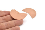 Copper Moon Blank, 4 Copper Raw Moon Stamping Blanks (38x18x0.80mm) M241