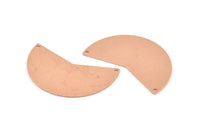 Bakır Ay Tılsımı, 2 Delikli 4 Bakır Ham Ay Tılsımı, Kolye Uçları, Boşluklar (38x18x0,80 mm) M243