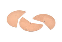 Bakır Ay Tılsımı, 2 Delikli 4 Bakır Ham Ay Tılsımı, Kolye Uçları, Boşluklar (38x18x0,80 mm) M244