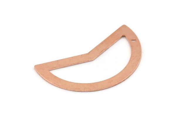 Copper Moon Charm, 10 Copper Raw Moon Charms With 1 Hole, Blanks (38x18x0.80mm) M246