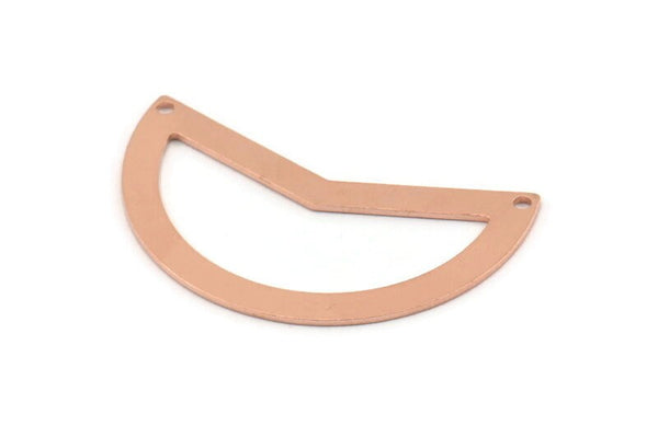 Copper Moon Charm, 10 Copper Raw Moon Charms With 2 Holes, Pendants, Blanks (38x18x0.80mm) M247