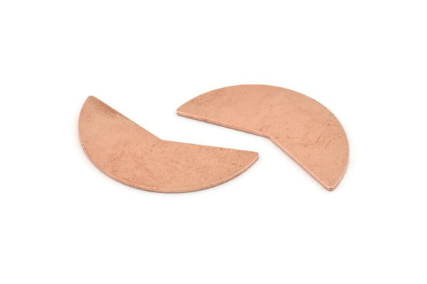 Copper Moon Blank, 10 Copper Raw Moon Stamping Blanks (31x11x0.80mm) M250
