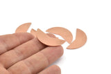 Copper Moon Blank, 10 Copper Raw Moon Stamping Blanks (31x11x0.80mm) M250