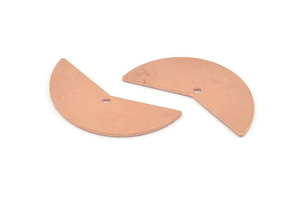 Copper Moon Charm, 10 Copper Raw Moon Charms With 1 Hole, Blanks (31x11x0.80mm) M251