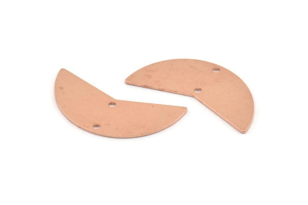 Copper Moon Charm, 10 Copper Raw Moon Charms With 2 Holes, Pendants, Blanks (31x11x0.80mm) M252