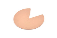 Copper Circle Blank, 4 Raw Copper Pizza Slice Blanks, Findings (37x34x0.80mm) M254