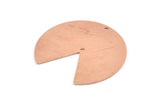 Bakır Daire Charm, 2 Delikli 4 Ham Bakır Pizza Dilimi Charm, Kolye Uçları, Bulgular (37x34x0,80 mm) M256