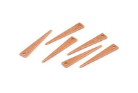 Copper Triangle Charm, 50 Raw Copper Triangle Charms With 1 Hole, Blanks (26x4.5x0.80mm) M261