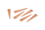 Copper Triangle Charm, 50 Raw Copper Triangle Charms With 1 Hole, Blanks (20x4.5x0.80mm) M263