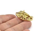 Brass Pendant, 2 Raw Brass - Bee Charm -  Brass Bee Pendant With Loops - Findings (35x15x3mm) N1336