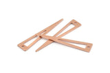 Copper Triangle Charm, 24 Raw Copper Triangle Charms With 1 Hole, Blanks (40x8x0.80mm) M267