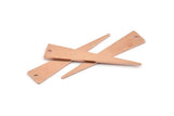 Copper Triangle Charm, 12 Raw Copper Triangle Charms With 1 Hole, Blanks (40x8x0.80mm) M273