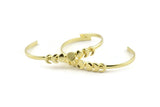 Brass Moon Cuff,  Raw Brass Moon Phases Cuff Stone Setting With 1 Pad -  Pad Size 6mm N1342