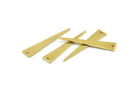 Brass Triangle Charm, 24 Raw Brass Triangle Charms With 1 Hole, Blanks (34x6.5x0.80mm) A1465